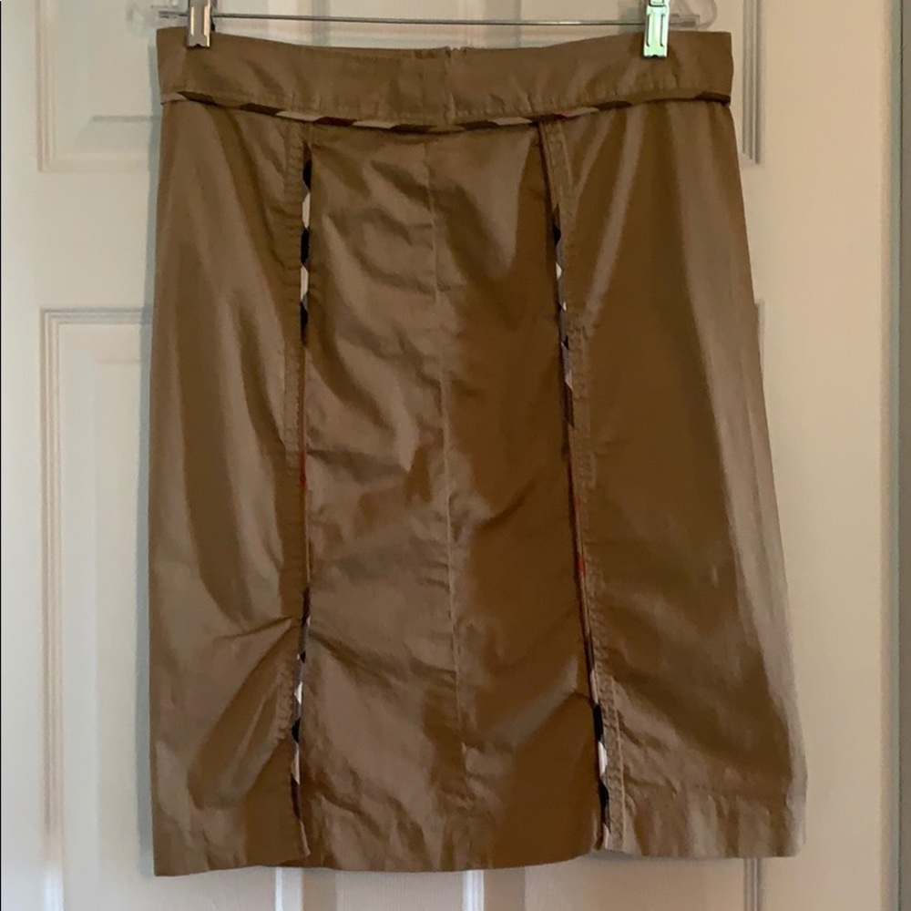 Burberry khaki skirt classic check pattern, US 8